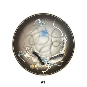 5 Betson Japan Hand Painted Dragonware Dragon Moriage 4.75” Tea Saucers Vintage